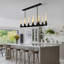 Lustre linéaire moderne à 12 lumières pour îlot de cuisine-938847548