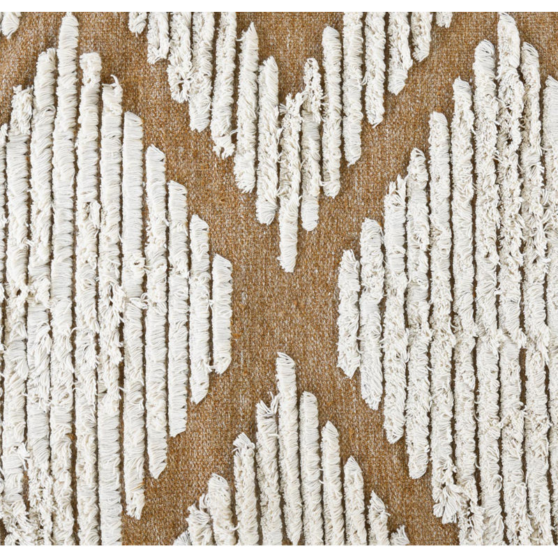 Warren Geometric Area Rug in Orange/White, Rectangle 2' x 3'