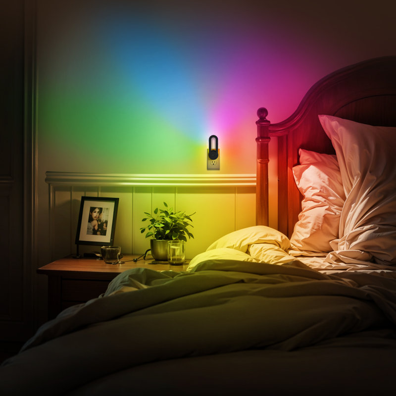 Appliques murales à lumières colorées avec mode dynamique RVB et capteur de lumière