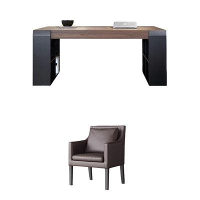 4-cube open-shelf leg design desk