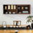 47.24" Chinese Style Double-Layer Solid Wood Wall-Mounted Storage Shelf, Display Cabinet, Showcase. Suitable for Study, Living Room, and Dining Room