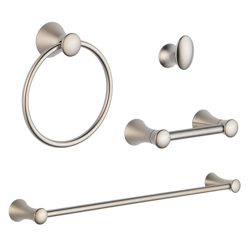 Lahara 4-Piece Bathroom Hardware Set, Stainless