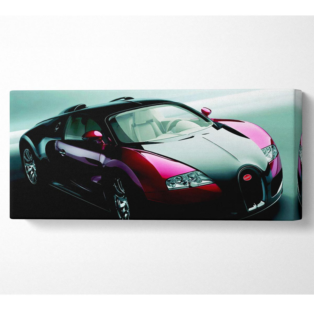 Bugatti Veyron Rot und Schwarz - Kunstdrucke auf Leinwand