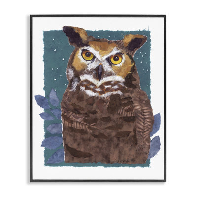 «Stern Owl», estampe numérique par Nancy Overton