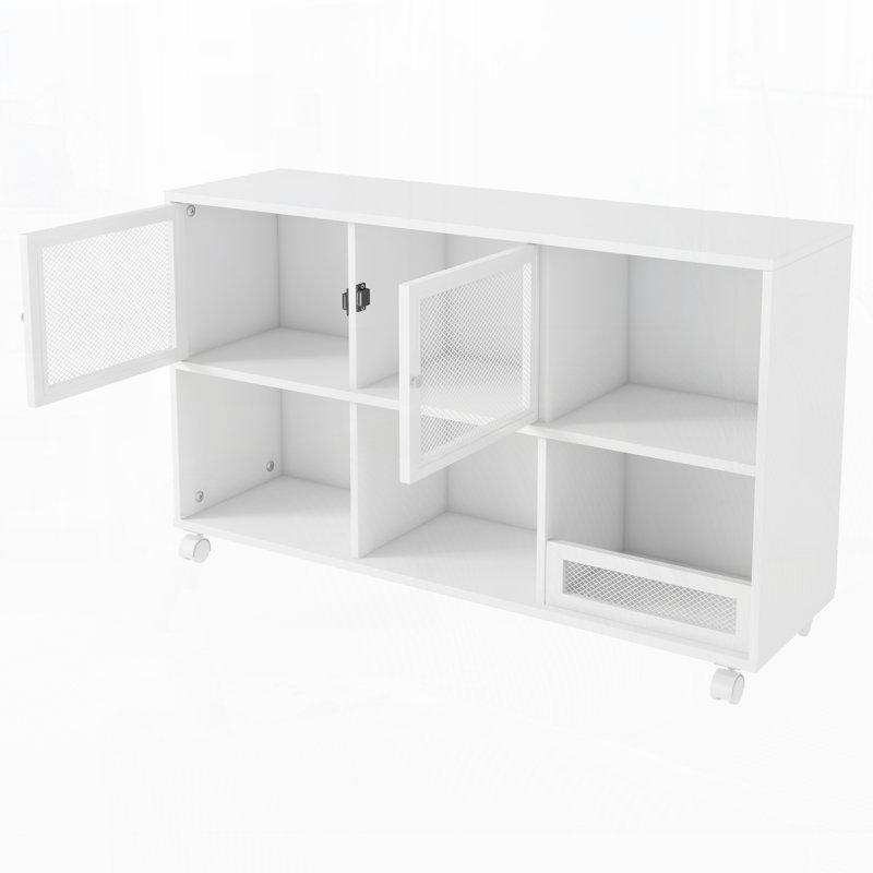 Lit mezzanine en métal avec casier de rangement, Blanc