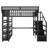 Full Metal Loft Bed with Stairs Storage, 4-Shelf Rack & Charging Station for Kids & Teens-1032888720
