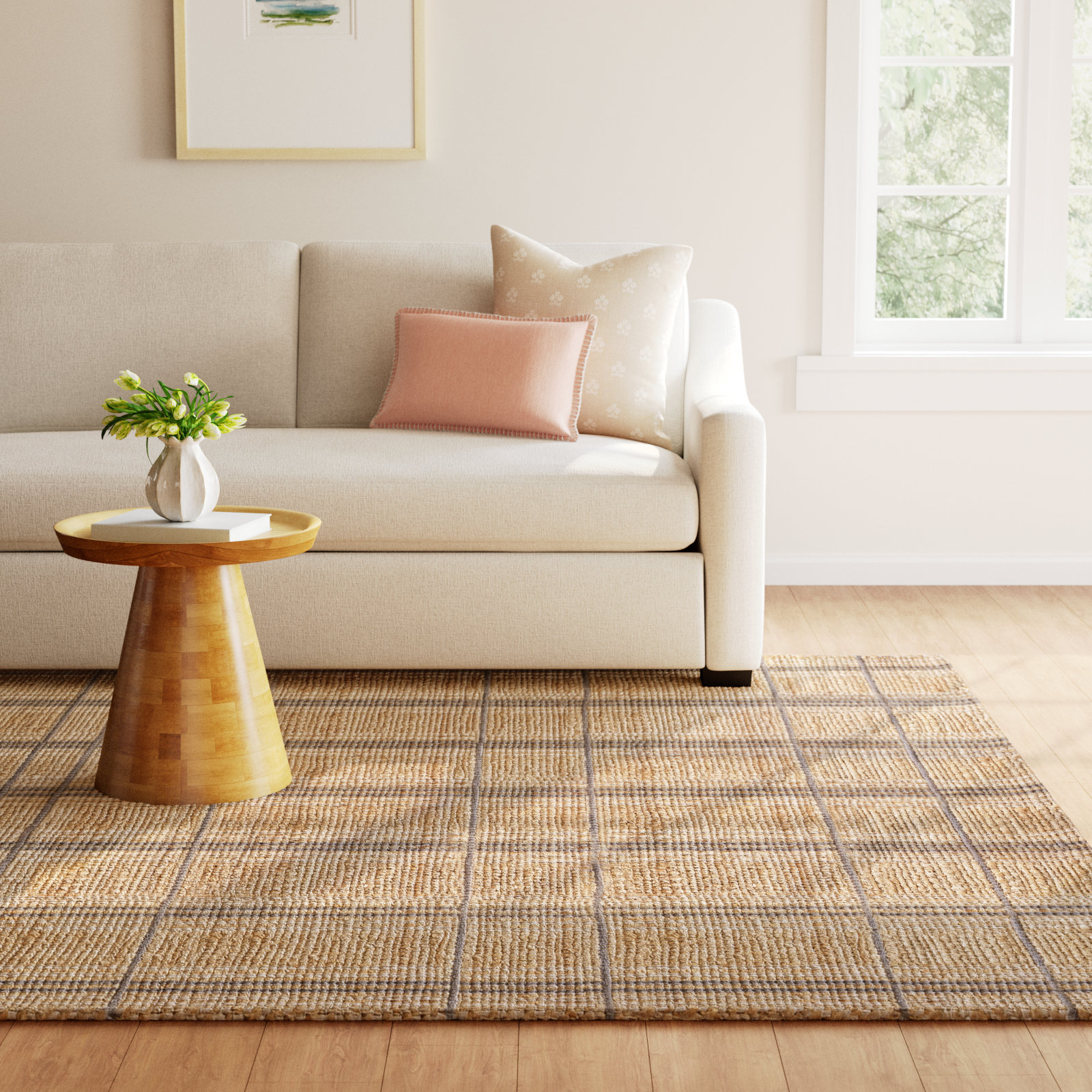 Judy Natural / Stone Area Rug, Rectangle 8'6" x 11'6"