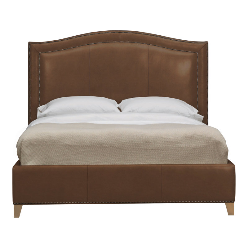 Caroline/Casey Queen Leather Bed, Gatsby Brown Sugar, Hampton, Yes