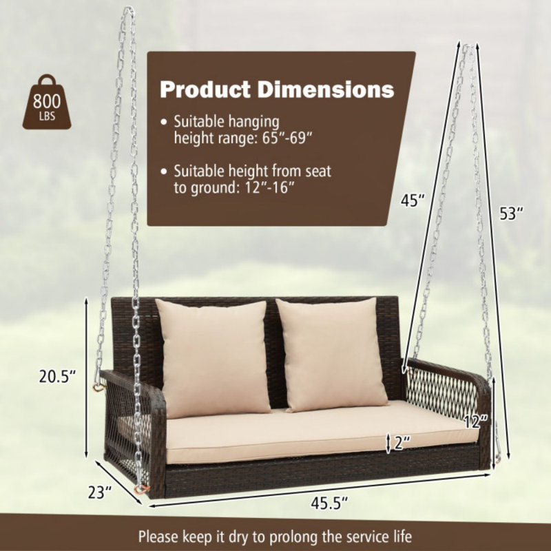 Balancelle 2 personnes Melloney, Beige