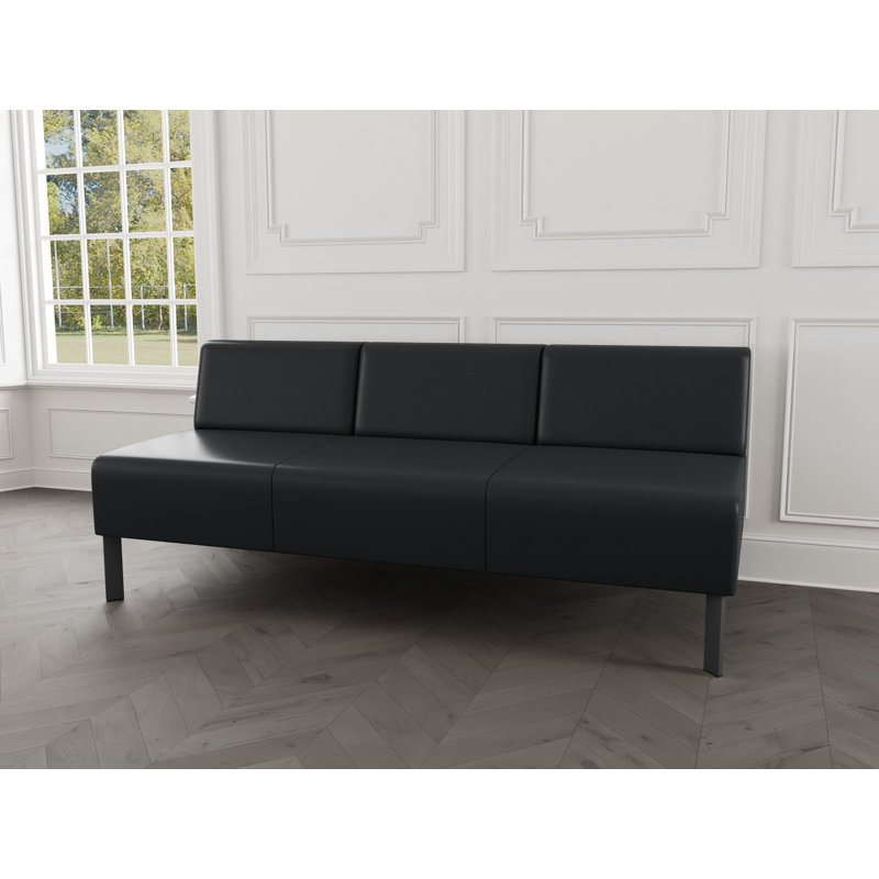 Canapé sans accoudoirs Luxe Lounge, Modena graphite, Acier gris anthracite