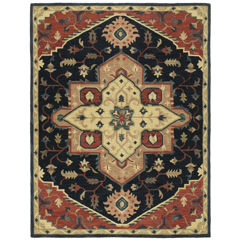 Tapis oriental en laine, coton et latex touffeté à la main Heritage  , Rectangle de 5 pi x 8 pi