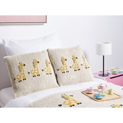 Othello Animal Print Beige Square Throw Cushion