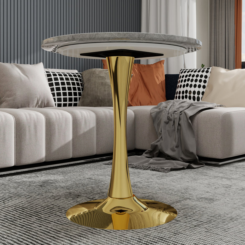 Table basse dorée 27,6 pouces