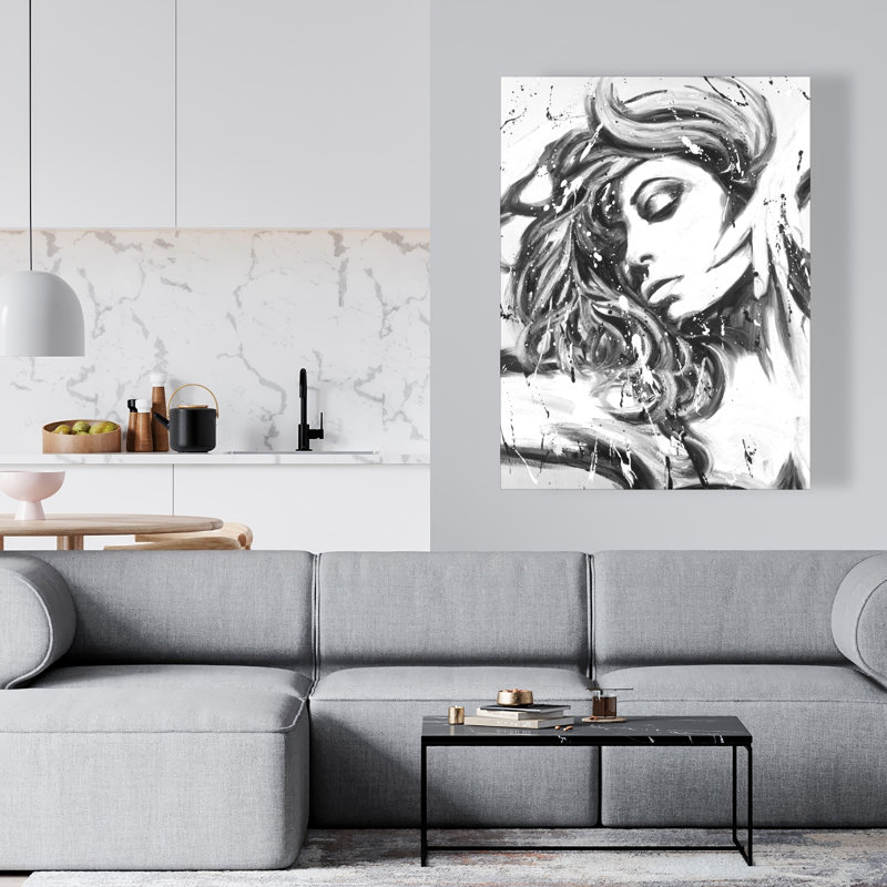 Danse toute la nuit - Toile noire contemporaine pour la décoration intérieure