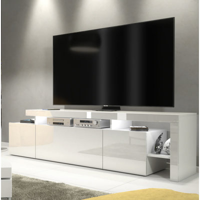 Millicent White TV Stand for TVs up to 75in with White LED Lights