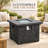 32-Inch Square Propane Fire Pit Table, 50,000 BTU CSA Certified MGO Gas Fire Table with 20 lb Tank Storage, Blue Fire Glass & Cover, Charcoal Gray