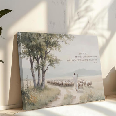 Jesus And Lamb Canvas Wall Art Jesus The 99 Sheep Religion Storeys Wall Decor Picture Christian Bible Prints Shep Herd Lost Lamb Painting Artwork For Living Room Church Home Decoration