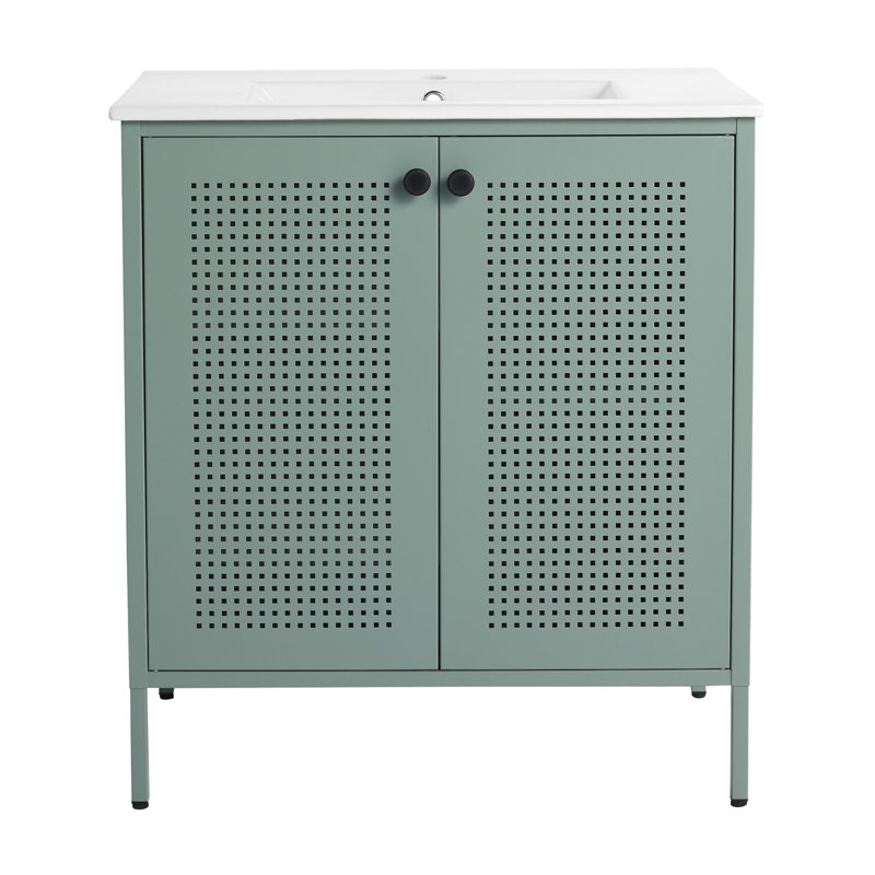 Meuble-lavabo autoportant de 30 po avec lavabo en céramique