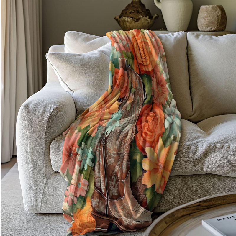  Couverture Vibrant Western Blooms, Lit simple