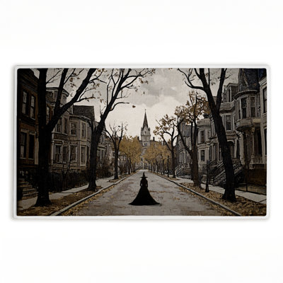  Witch's Stroll Town Street Absorbent Non Slip Bath Mat Recycled Cushioned, 18"x30"