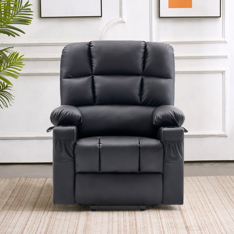 Fauteuil inclinable électrique à deux moteurs avec massage et chaleur, position infinie, Noir