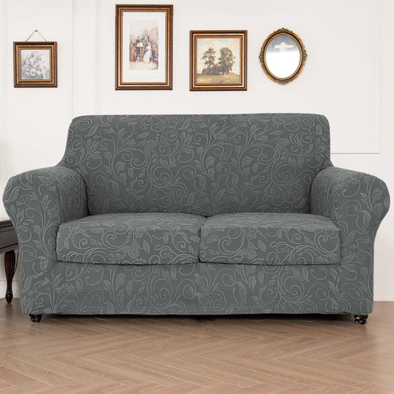 Housse tricotée pour fauteuil inclinable en jacquard, Noir/gris