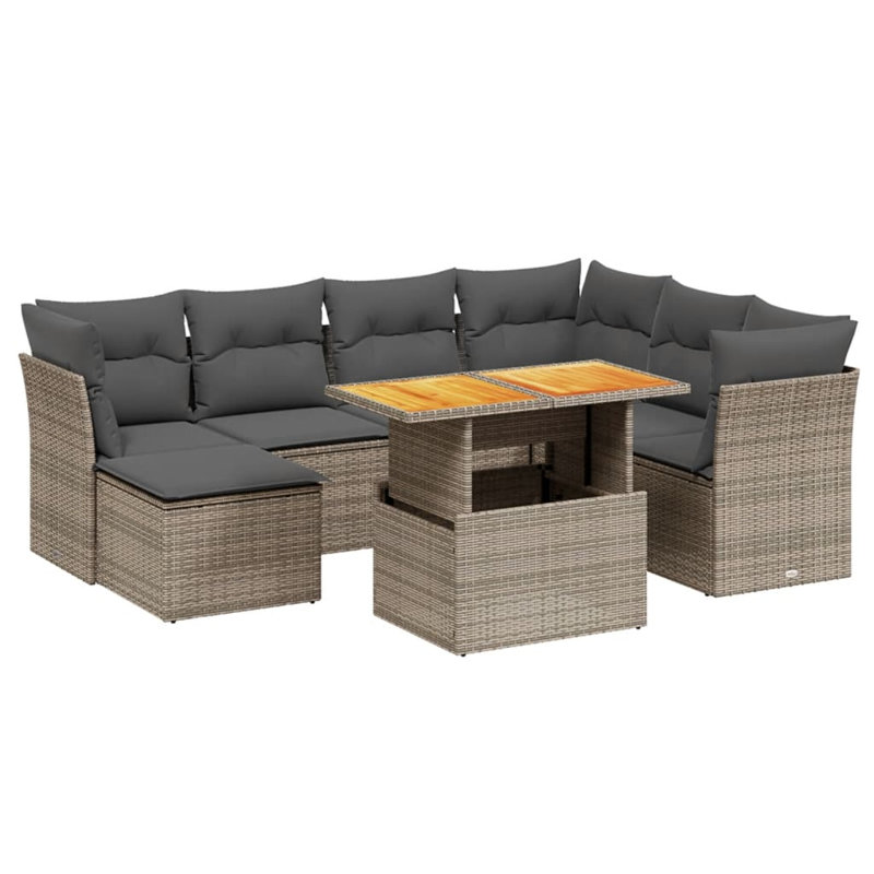 Ensemble de canapé de jardin Vidaxl gris