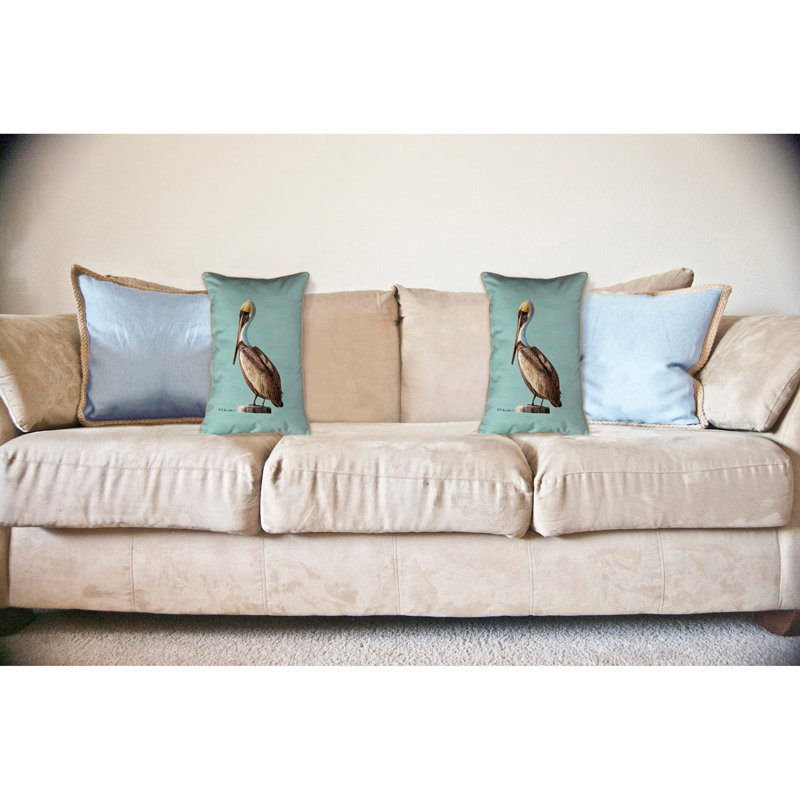 Housse et insert de coussin d'extérieur rectangulaire Pelican, Bleu sarcelle, 20 po x 16 po