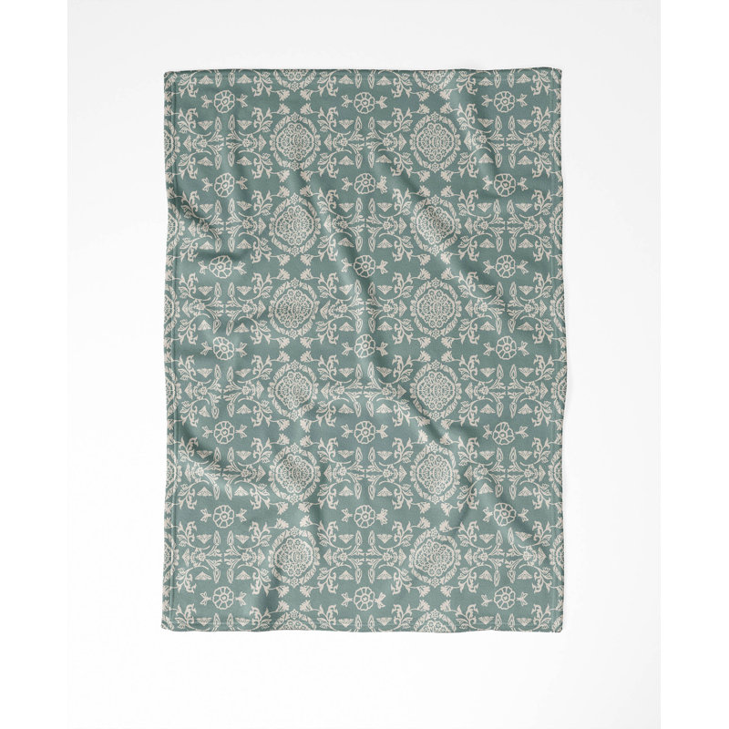Couverture en velours de polaire Aubry, Motif floral bleu, L 60 po x l 50 po