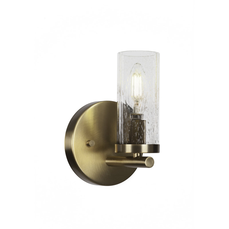 Nevena Wall Sconce Shown With 2.5” Glass, New Age Brass, Seedy