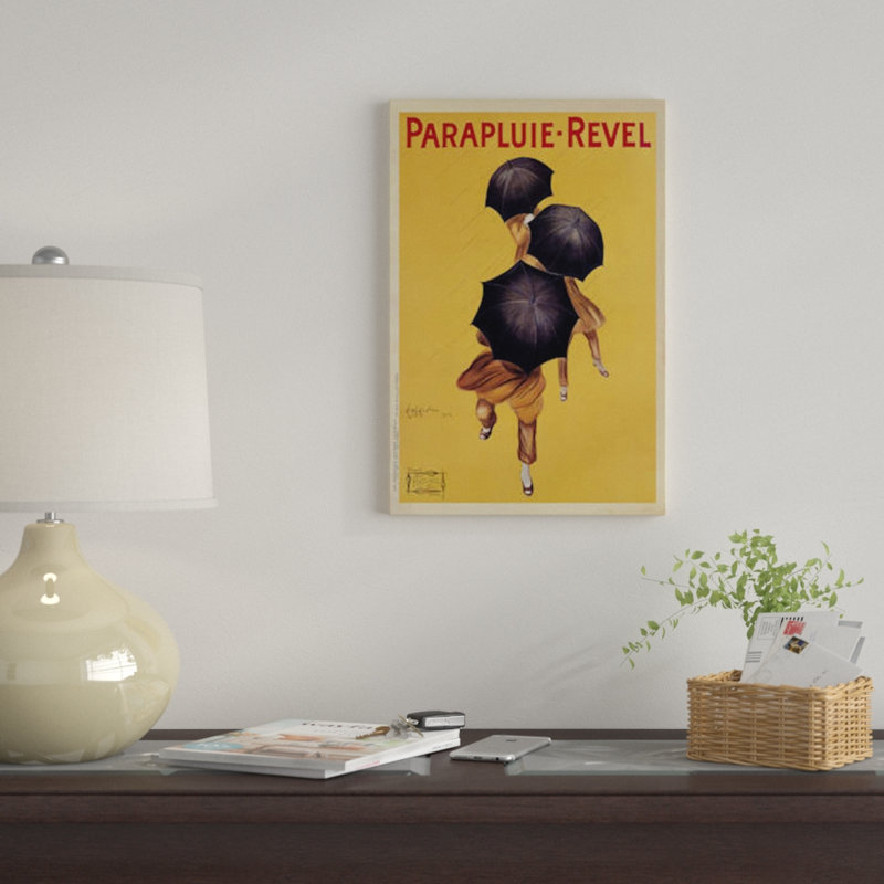" Parapluie-Revel, 1922 " by Leonetto Cappiello, 26" H x 18" W x 1.5" D, Black Framed Canvas, No Mat