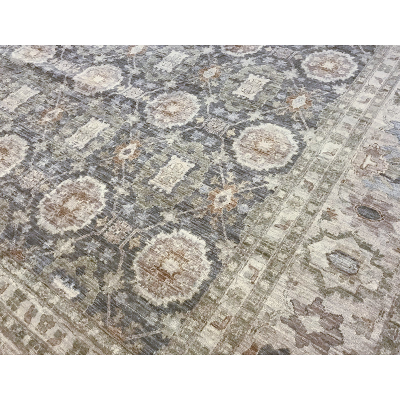 Tapis beige noué à la main de haute qualité
