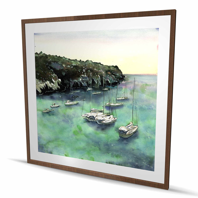 Bateaux à cala Macarella | Livingroom Marine, reproduction encadrée