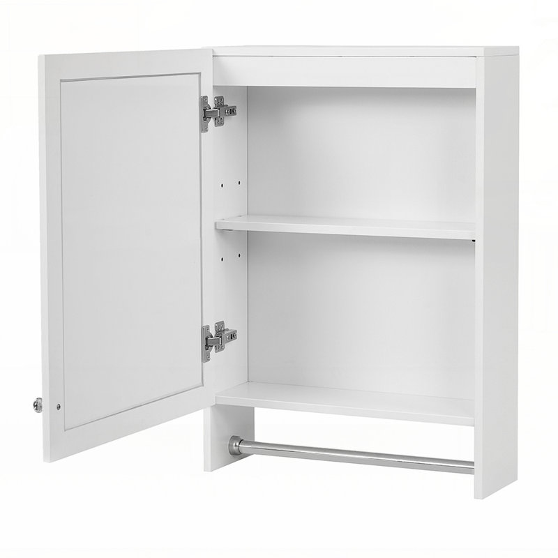 Armoire de salle de bain 3 en 1 à fixation murale avec tablette réglable, porte à fermeture en douceur et miroir haute définition pour le rangement et le meuble-lavabo