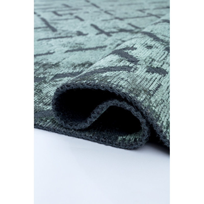 Rapture Blue/Black Abstract Luxury Area Rug, Rectangle 7'10" x 11'2"