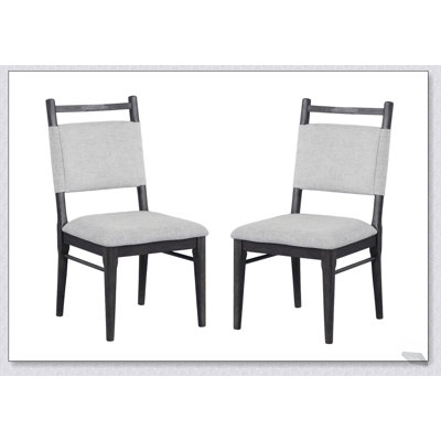 Dark Walnut Side Chairs with Upholstered 100% Polyester Seats, Set of 2 for Comfortable and Stylish Dining