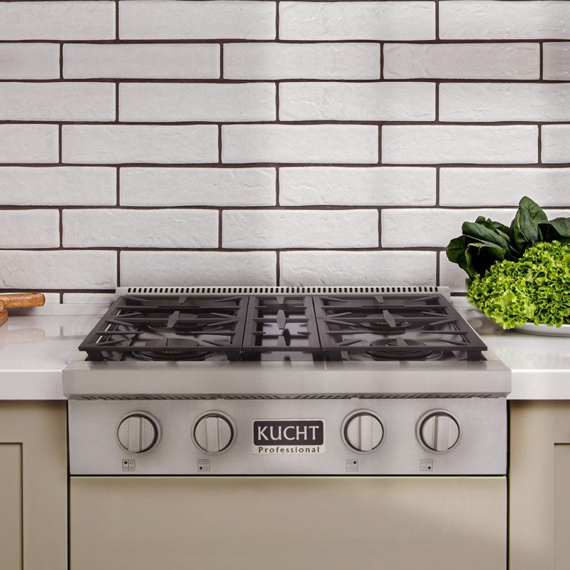 30" 4 Burner Cooktop, Liquid Propane, Classic Silver