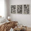 Abstrait botanique, art floral bohème noir et beige, photos murales de salon de style Mid-Century moderne, impression sur toile encadrée, 3 pièces, 16 po x 24 po x 3 pièces, 24 po x 36 po x 3 pièces, 20 po x 60 po x 3 pièces-119385104-90890073-90890072