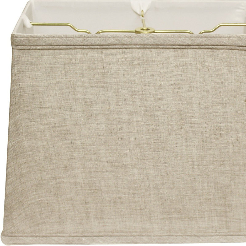 16" Throwback Rectangle Linen Lampshade, Cream