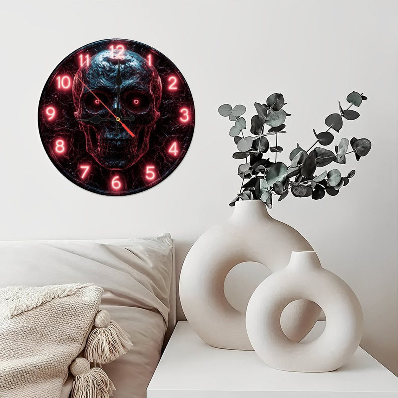 Horloge crâne rouge