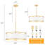 Lustre tambour 6 lumières moderne en tissu noir mat à intensité variable, luminaire suspendu à hauteur réglable pour îlot de cuisine, salle à manger et salon-131364337