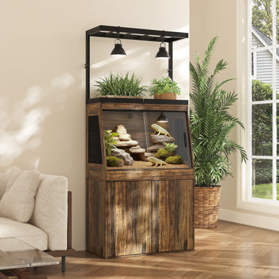 Reptile Terrarium With Plant Shelf