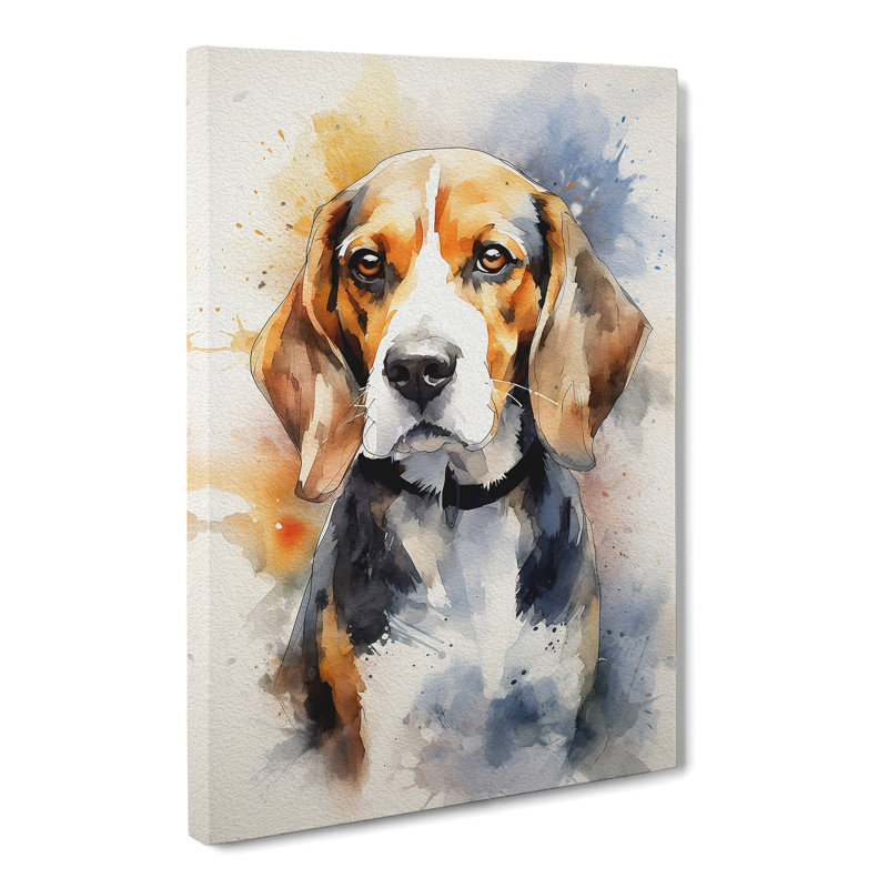 Beagle Gestural - Wrapped Canvas, 76cm H x 50cm W x 3cm D