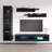 Logue 85" Modern Floating Wall Mounted Entertainment Center with 16-Color LED Lighting, High Gloss Finish-762215188