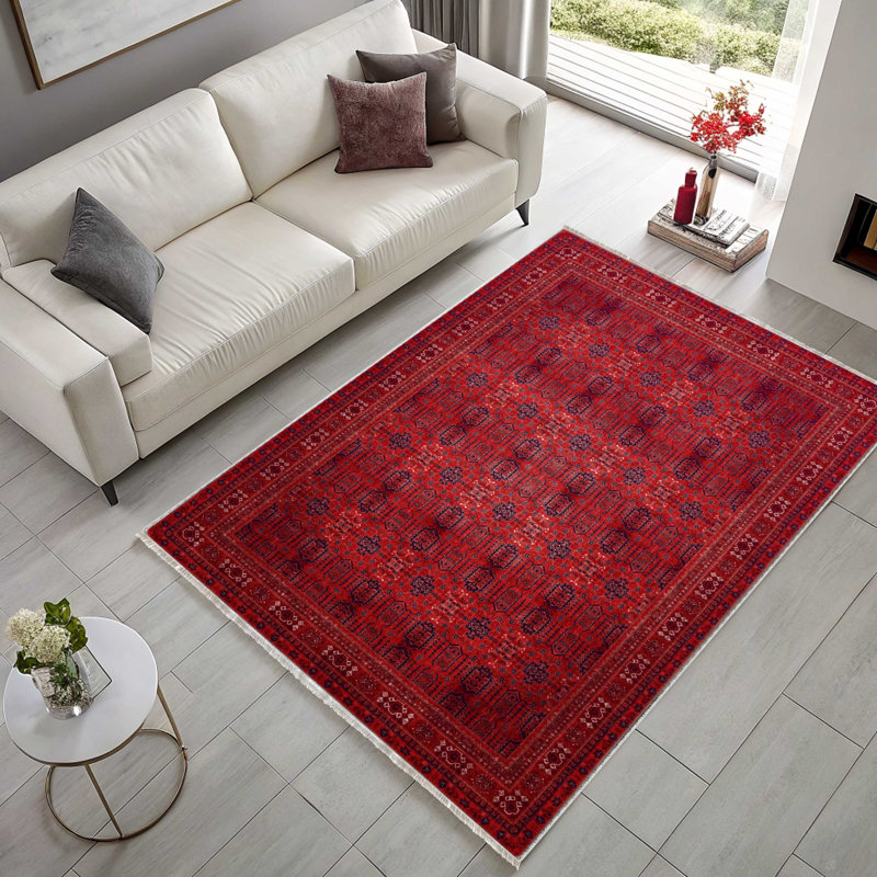 Chenille en coton rouge bordeaux kilim à base antidérapante kilim, Rectangle 3 pi 4 po x 11 pi 6 po