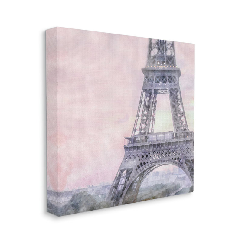 Conception d'art sur toile Winston Porter Eiffel Tower at Sunrise par LSR Design Studio, L 36 po x H 36 po