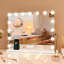 Miroir de maquillage éclairé pour meuble-lavabo de table, éclairage à DEL à intensité variable 3 couleurs, commande à écran tactile, rotatif à 360 °, base antidérapante pour chambre à coucher et coiffeuse-133386490