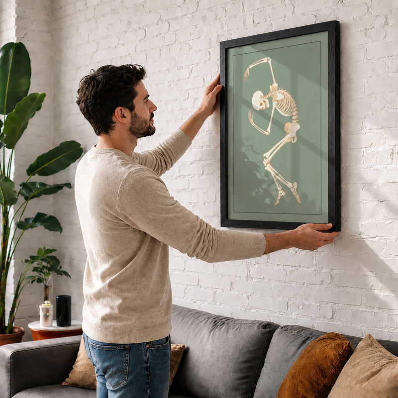 Skeletal Form In Motion Modern - Print, A1 - 84.1 x 59.4 cm, Oak