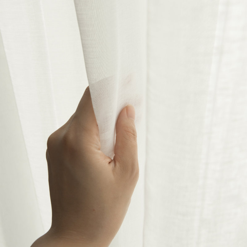Paire de rideaux transparents avec œillets Amarely, Blanc, L 52 po x L 84 po