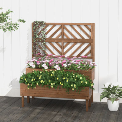 Jardinière en bois avec treillis Brentley